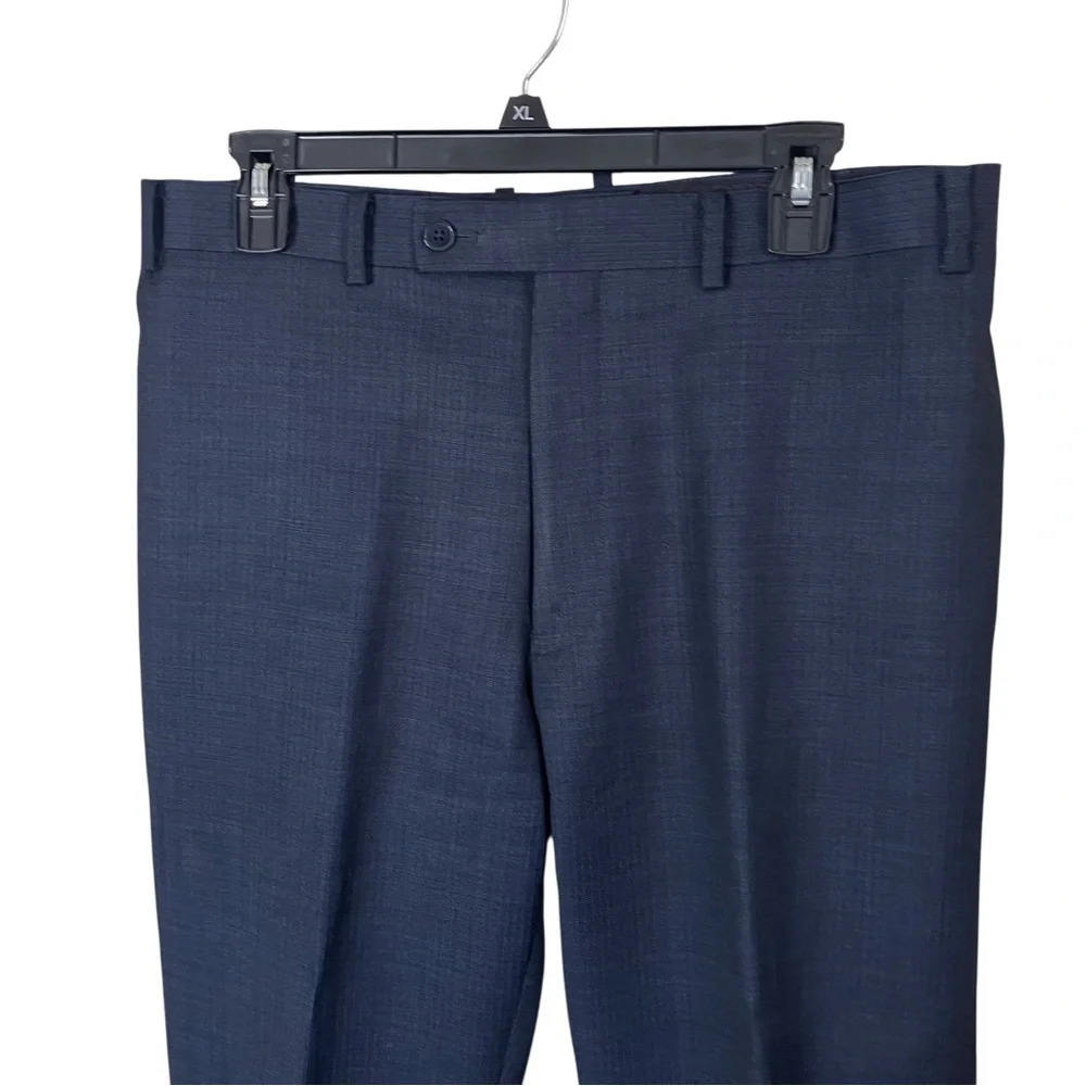 Calvin Klein 2pc Suit Mens 42L Blue Flat Front Pants 34x30 Extra Slim Fit